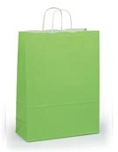Крафт пакет светло-зеленый, крученые ручки